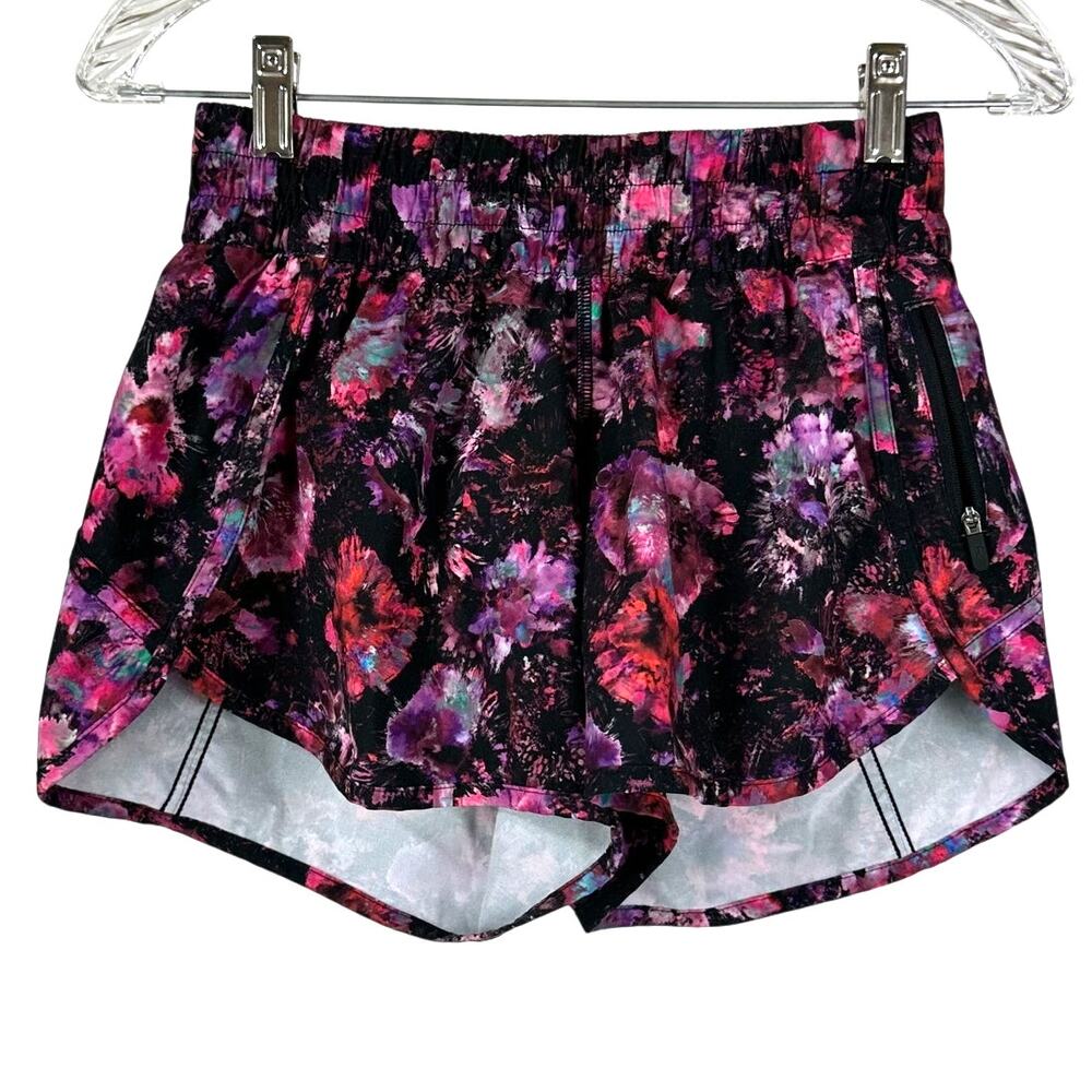 Lululemon Tracker Short V 4" Fluoro Floral Multi Women's Size 6 Used Condition
